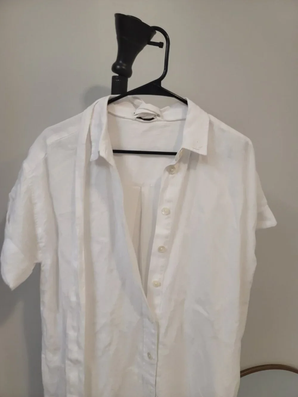 J. Crew Factory White Linen Button-Down Mini Shirt Dress - Picture 2 of 7